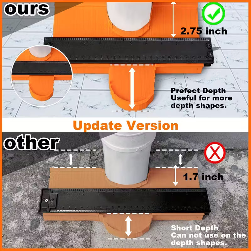Contour Gauge Profile Tool 25 cm 10 Inch Locking Shape Duplicator for DIY Woodwork