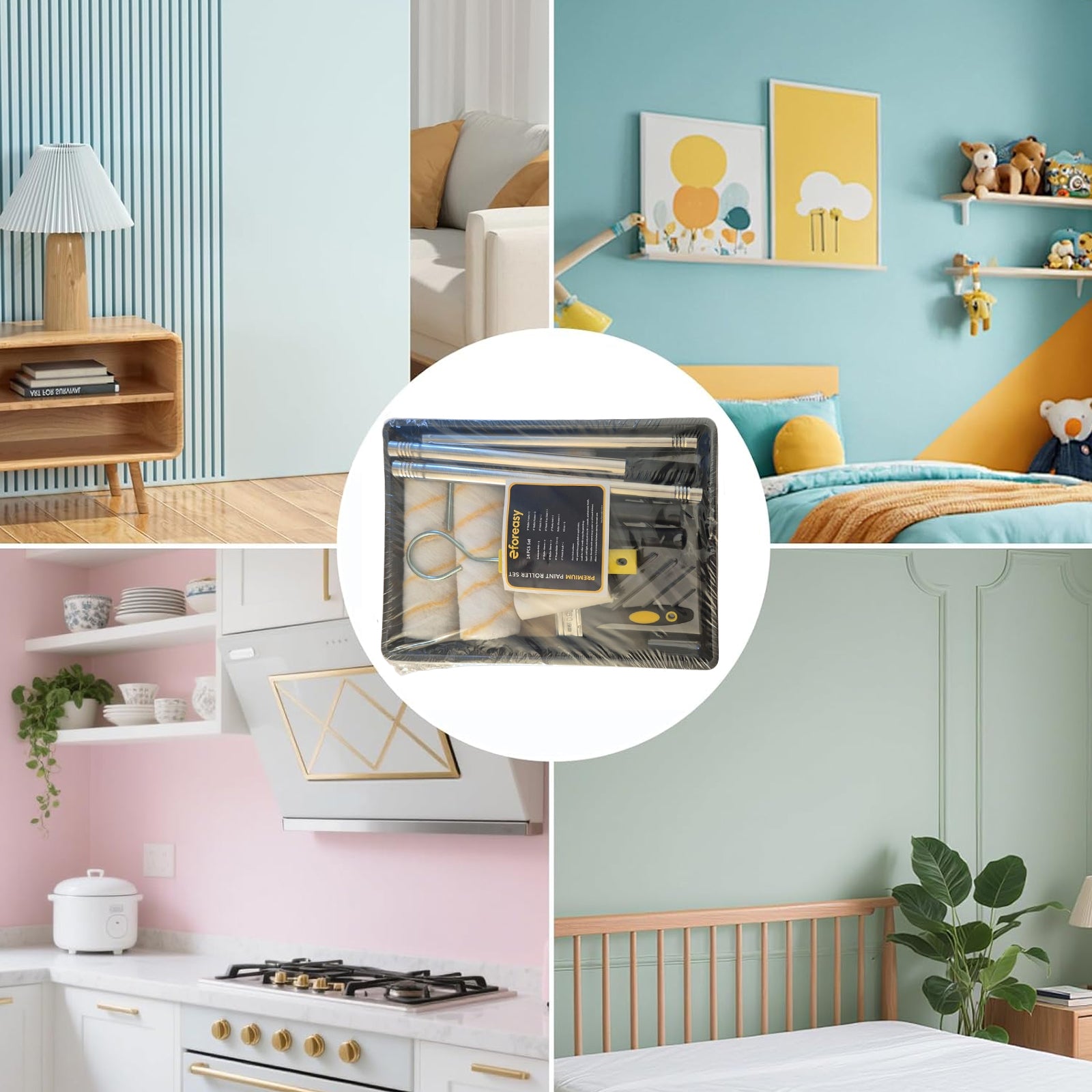 Paint Roller Set 14PCS with Extention Pole