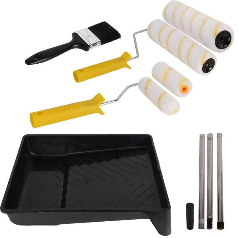 Paint Roller Set with Extension Pole & Tray | Premium Quality