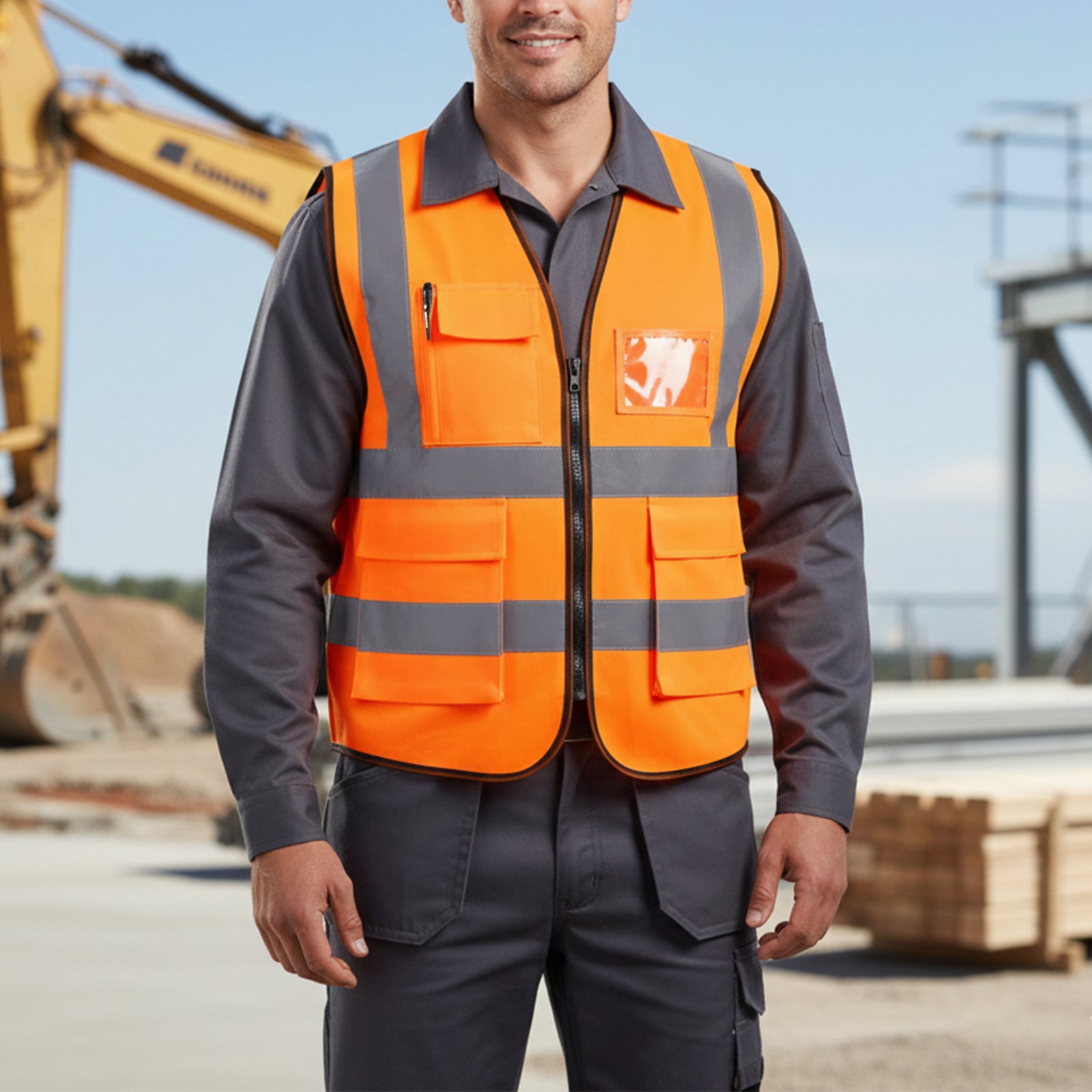 High Visibility Safety Vest Durable Functional - EN471 Compliant