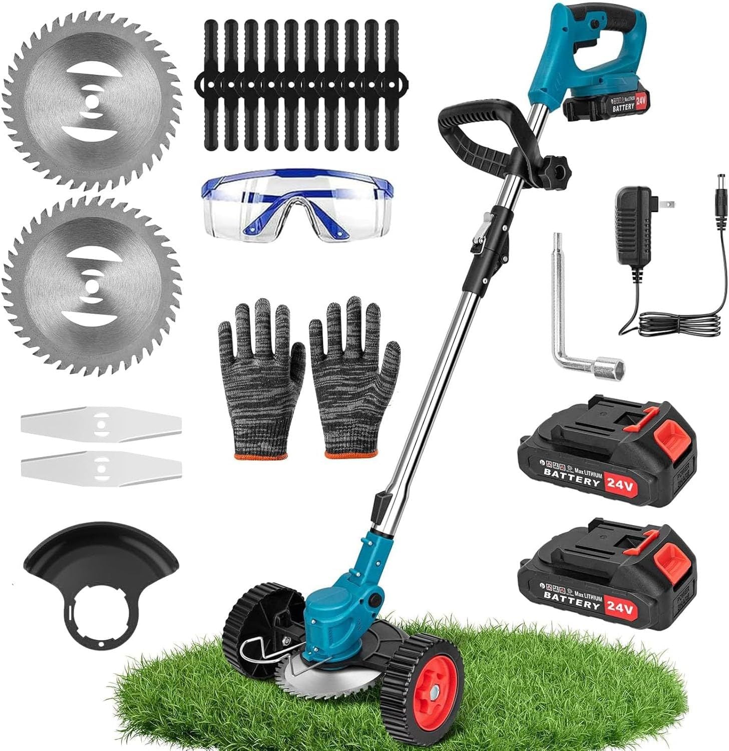 Electric Weed Wacker Cordless Lawn Edger With 2000mAh Li-Ion Battery